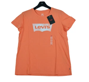 Levi's Top T-Shirt Women's Size L Short Sleeve Logo Round Neck Cotton NEW - Picture 1 of 8