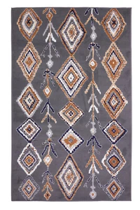 Moroccan Diamond - 2'x4' Dark Grey, Geometric, Transitional Area Rug - 503 - Picture 1 of 10
