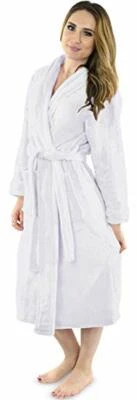 Женский флисовый халат для ванны плюшевая шаль воротник спа халат мягкий пушистый лот нитки NY - Изображение 1 из 4