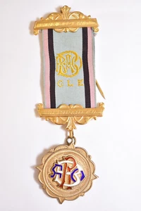 Königlicher vorsintflutlicher Büffelorden Freimaurer Präsident Medaille Gold gewaschen Ster. - Bild 1 von 8
