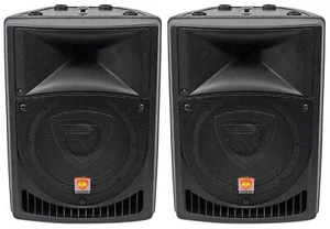 Pair Rockville Power Gig RPG8 8" Powered Active 800 Watt 2-Way DJ PA Speakers - Picture 1 of 10