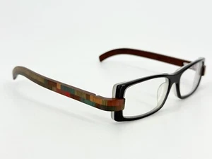 Gold & Wood Aruna 12 Eyeglasses FRAMES Black Brown 50[]14-135 Blue Red K960 - Picture 1 of 8