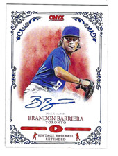 BRANDON BARRIERA 2022 ONYX VINTAGE BASEBALL EXTENDED ON CARD AUTO BLUE INK