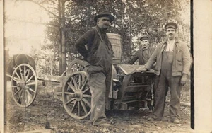 Horse & Wagon Saw for Cutting Cordwood Very Clear Image Real Photo Postcard - Picture 1 of 2