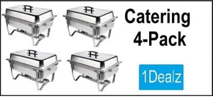 Ganador 4 PACK PLEGABLE CHAFER CHAFING Platos Sets 8 QT PARTY PACK CON REEMBOLSO $30 - Imagen 1 de 8
