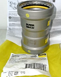 Viega Mega Press Coupling w/Stop P1xP2 Press Carbon Steel 2-1/2" x 2-1/2" 28770 - Picture 1 of 11