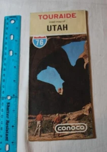 Mapa de ruta vintage de Utah Conoco 1976 Touraide mapa de viaje en buen estado - Imagen 1 de 11