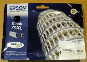 GENUINE EPSON 79XL Black cartridge T7901 TOWER OF PISA ink date 2026 scruffy box - Picture 1 of 2
