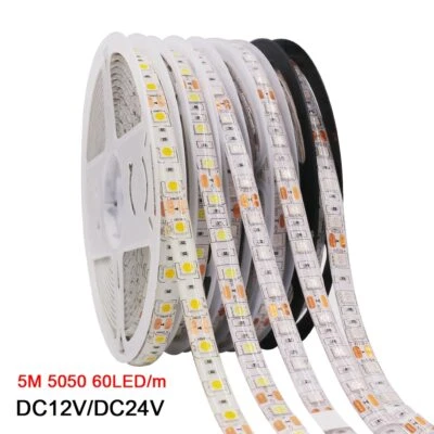 LED Strip 5050 RGB CCT RGBCCT White Lights 12V 24V 5M 300LED Tape Light Flexible - Image 1 of 4