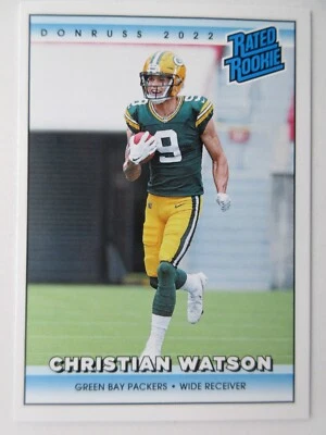 2022 Panini Instant NFL Donruss Rated Rookie Christian Watson RC Retro SP 1/4094 - Image 1 of 2