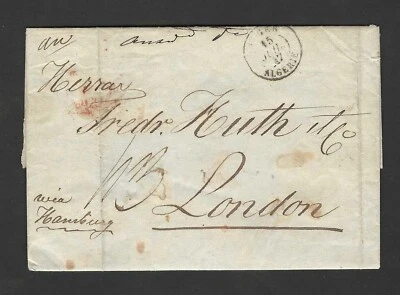 ALGERIA FRANCE 1847 EARLY FREE FRANK FOLDED LETTER ALGER TO LONDON - Image 1 of 3