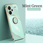 Plating Ring Stand Case Cover For Xiaomi Redmi Note 13 Pro 12S Pro A1 Plus