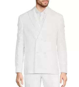 Neu mit Etikett $ 260 Murano Baird McNutt weiß Leinen Blazer Jacke Herren XLT zweireihig - Bild 1 von 15