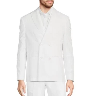NUEVO CON ETIQUETAS $260 MURANO Baird McNutt Chaqueta Blazer de Lino Blanco para Hombres 2XT Doble Pecho Foto 1 de 4