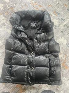 Prana Damen Medium Daunen Federn Puffer Vesr durchgehender Reißverschluss Knopf schwarz - Bild 1 von 7