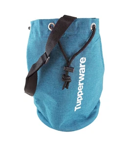 Tupperware Blue Jean Material Eco On-The-Go Drink Bottle Bucket Satchel Bag - Imagen 1 de 5