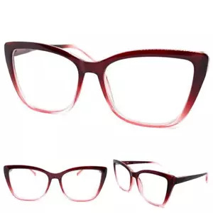 Women Oversize Exaggerated Retro Cat Eye READING Eye Glasses Readers Frame +1.25 - Picture 1 of 6