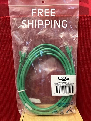 1 C2G Get Connected  #00413 8 ft CAT5E Snagless - Green (NIP) - Image 1 of 4