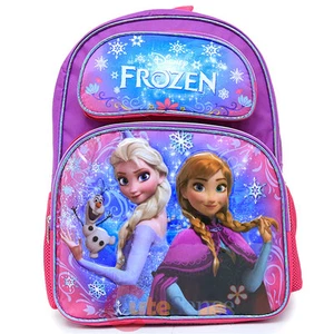 Disney Frozen Elsa Anna Zaino Scuola Grande 16" Rosa Viola Fiocco di Neve con Olaf - Foto 1 di 4