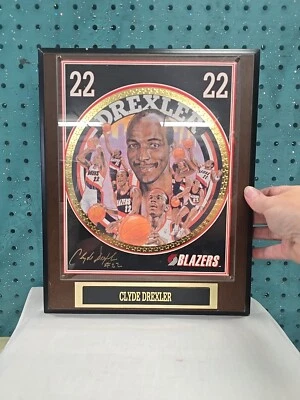 Clyde Drexler #22 Trailblazers NBA SuperStar Collector's Wall Plaque, 13"X10.5" - Image 1 of 4