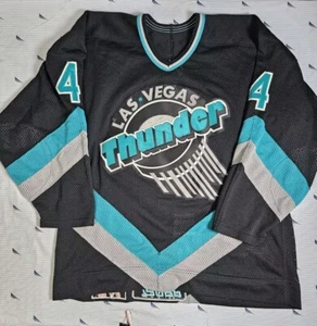 Vintage Bauer Pro Hockey Las Vegas Thunder IHL Jersey Sz 52 Blank - Picture 1 of 6