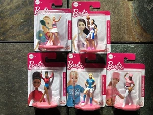 Barbie Micro Sports Cake Cupcake Toppers Set Of Five Soccer Tennis Gymnastics - Picture 1 of 7