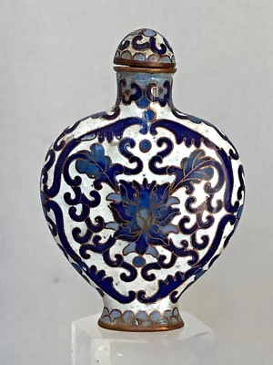 Botella de tabaco Cloisonne china vintage Seined Foto 1 de 4