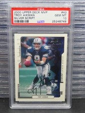 2000 Upper Deck MVP Troy Aikman Silver Script #43 PSA 10 GEM MT Cowboys