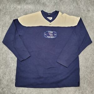 Vintage NIKE x Titans Long-Sleeve Shirt Large Blue Embroidered 90s NFL
