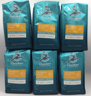 Caribou Coffee Daybreak Blend Ground Coffee Light Roast 12 oz JAN/2026, 6/BAGS - Image 1 of 3