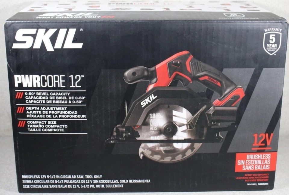 SKIL PWRCORE CR541801 12-VOLT 12V CORDLESS BRUSHLESS 5.5" CIRCULAR SAW -