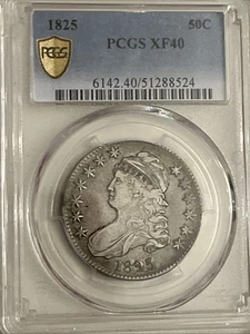 1825 Capped Bust Half Dollar PCGS XF40 - Picture 1 of 6