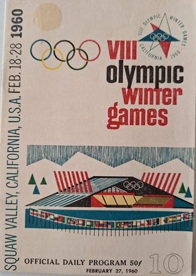 Folleto del programa diario de los Juegos Olímpicos de Invierno de Squaw Valley 1960 - 27 de febrero. Foto 1 de 4