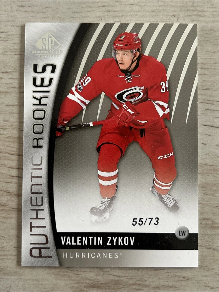 2017-18 SP Game Used Valentin Zykov Authentic Rookies 55/73 Hurricanes - Image 1 of 2