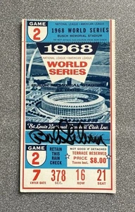 Bob Gibson Signed 1968 World Series Ticket Stub St. Louis Cardinals L@@K - Picture 1 of 2