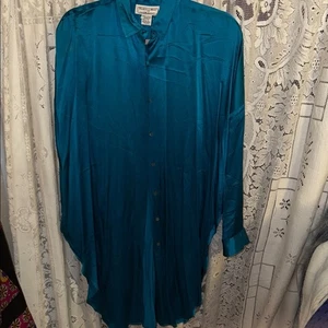 Vintage Glynn & Jacalyn Nanson, vestido camisero de seda, L - Imagen 1 de 6
