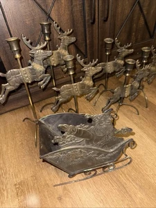 Mercuries U.S.A Hand crafted Bronzed Metal Santa and his Gift Sleigh 1993 - Picture 1 of 6
