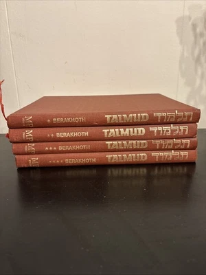 The Talmud BERAKHOTH BERACHOS English Translation Rabbi Zvi Ehrman 4 Volume Set Foto 1 de 4