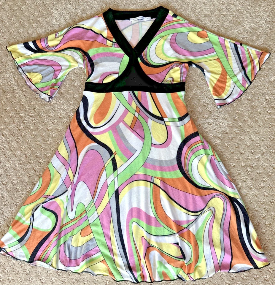 Vestido tejido estampado Sister Sam Mod entrecruzado talla 12/14 Foto 1 de 4