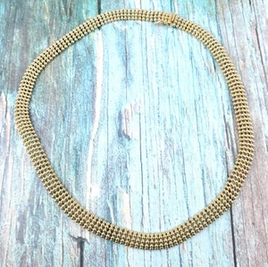 Vergoldete italienische Sterlingsilber 5 Kugeln Linie/Spitze 17" Halskette - Bild 1 von 11