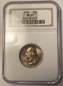 1955 P Washington Quarter NGC MS67 Mint Set Toning - Picture 1 of 4