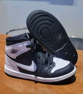 Air Jordan 1 High OG (TD)  FD1413 010  Black/White Sneakers Kids  Size 10c - Picture 1 of 8