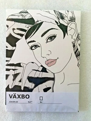 IKEA Art Cards Vaxbo 5 X 7 New Wave Retro Girl Flower Moon 8 Cards NEW Sealed - Image 1 of 4