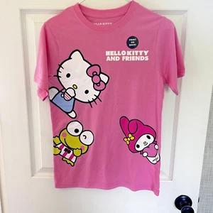 Hello Kitty Girls Pink Short Sleeve T-shirt Size Large Youth Graphics NWOT BxK - Picture 1 of 4