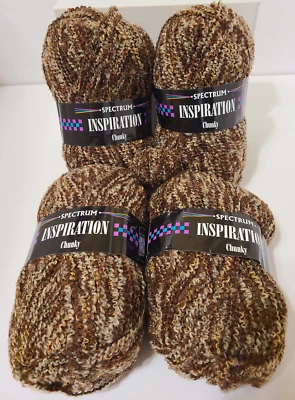 Spectrum Yarn Acrylic/Wool 3.5 oz Chunky BARK Brown NO1 K5789 England 3+ SKEINS - Image 1 of 4