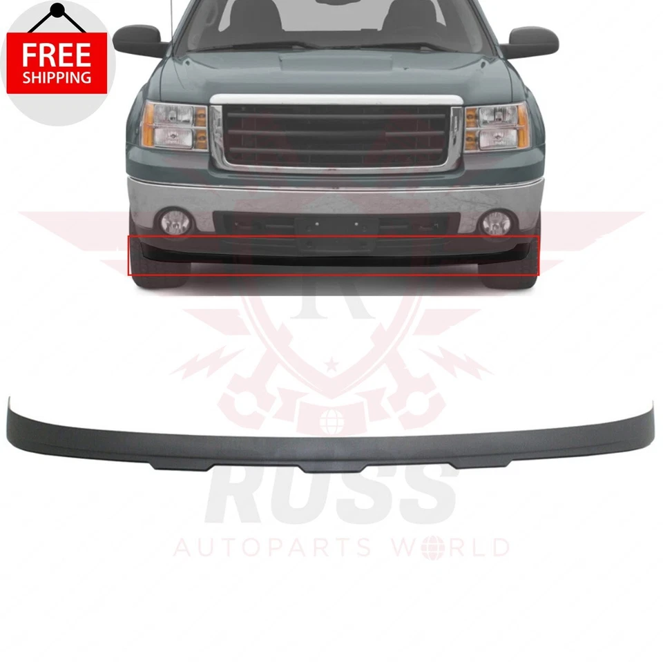 New Front Bumper Lower Air Deflector Black Fits 2007-2013 GMC Sierra 1500 Truck — 第 1/4 张图片