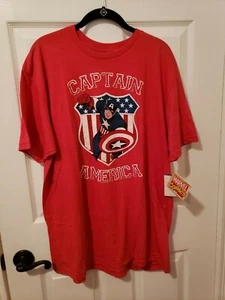 Captain America Marvel Comics  Mens Red Heather Graphic T-Shirt - Picture 1 of 12