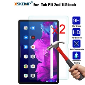 2Pcs Tempered Glass Screen Protector Lenovo Tab P11 2nd P11 Pro Gen 2 M7 M8 3rd - Picture 1 of 20