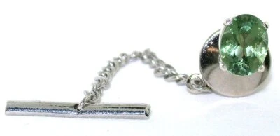 Piedras preciosas de cuarzo verde rico ovalado 8x6 piedra preciosa plata esterlina corbata EBSTT278 Foto 1 de 2