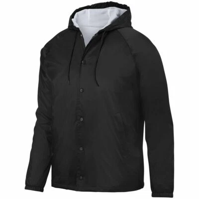Augusta Sportswear Mens 100% Nylon Long Sleeves Hooded Coach'S Jacket 3102 - Image 1 of 2